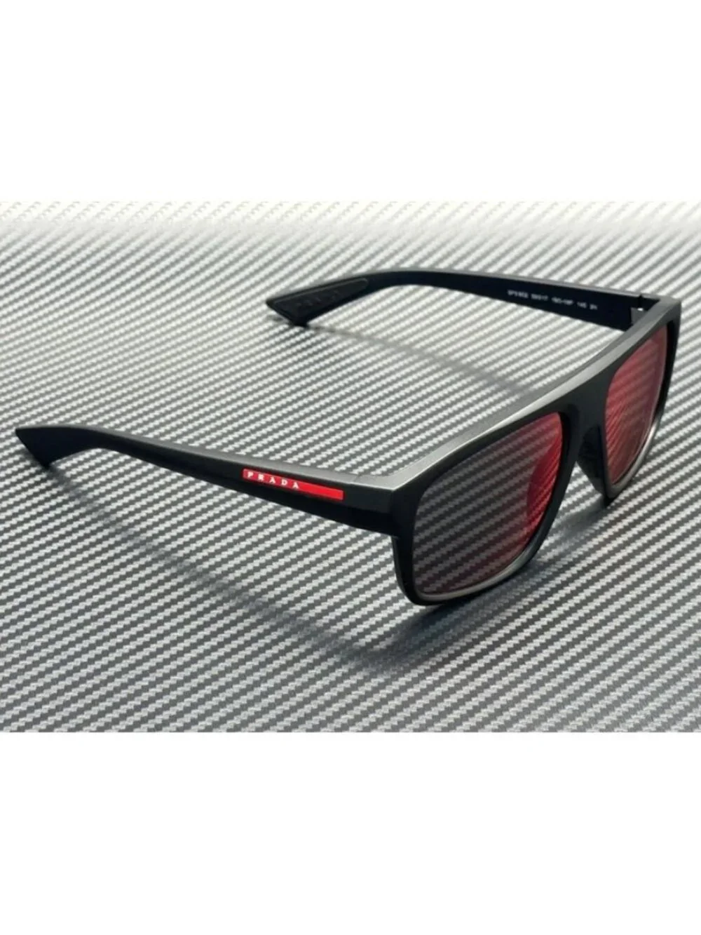 New PRADA LINEA ROSSA Men Matte Black Sunglasses 59-17-145